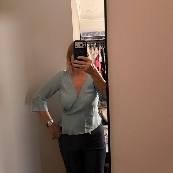 Vintage Philosophy by Alberta FERRETTI Light Blue Top - Picture 3 of 16